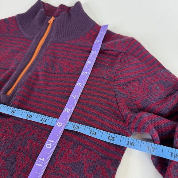 Title Nine Washable Wool Pullover Sweater Size XS 1/4 Zip Up Purple Pink - Picture 9 of 12